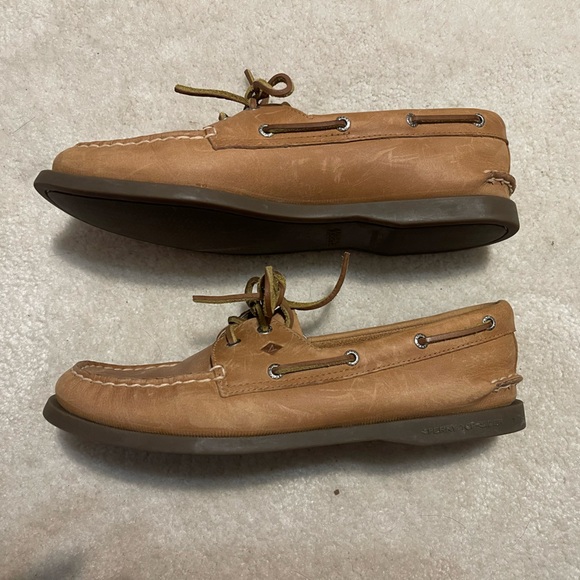 Sperry Leather Top Sider Boat Shoe Tan 9155240 - Picture 3 of 7